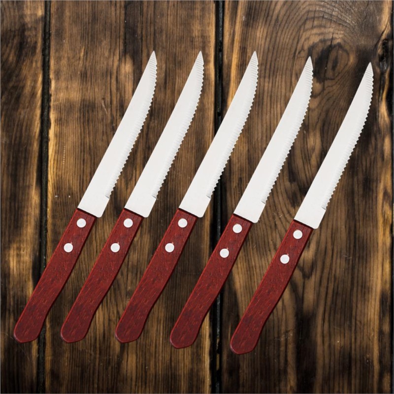 Bamboo Cutlery - Cuchillo para carne de acero inoxidable,