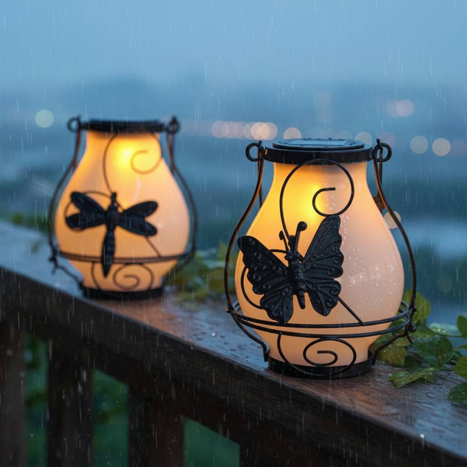 Solar Garden Light - Linterna Solar con Forma de Mariposa,