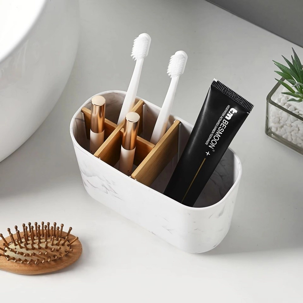 Bamboo Toothbrush - Organizador de Baño Multifuncional de Bambú