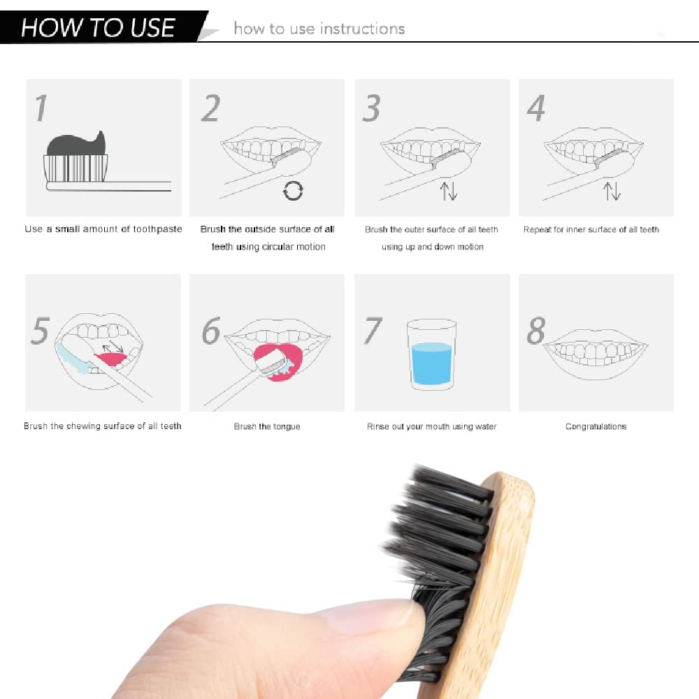 Paquete de 10 cepillos de dien - Bamboo Toothbrush reseña y precio