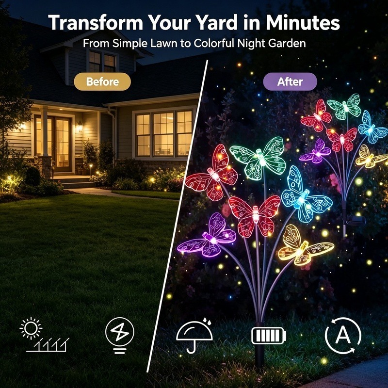 Luces de Mariposa con Energía  - Solar Garden Light reseña y precio